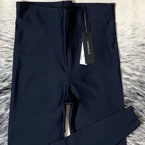 VERSACE STRETCH LEGGING, SZ IT/38 BLACK NWT! - Picture 6 of 11